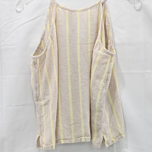 Ann Taylor Loft Tank Linen Halter Size XS Wheat and Yellow - Picture 2 of 3
